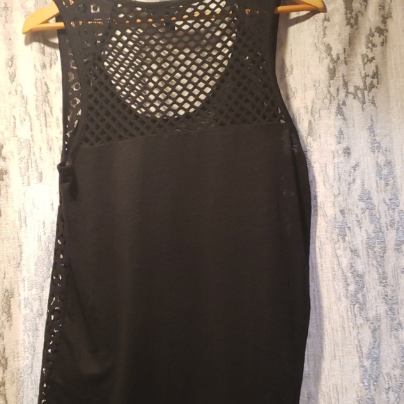 Banana Republic Balck Top with Lace and Mesh - Picture 3 of 3